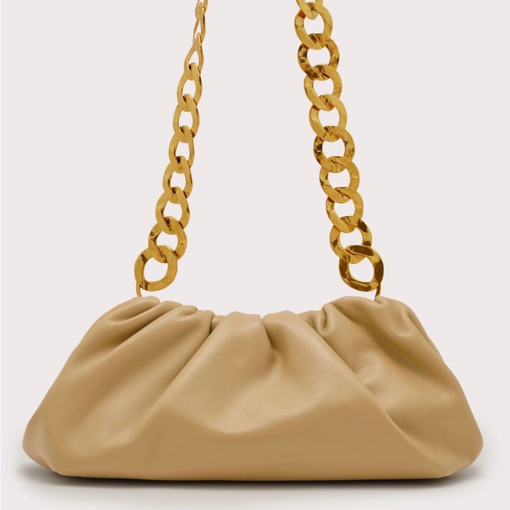 Cult Gaia Tan Shoulder Bag with Gold Chain
